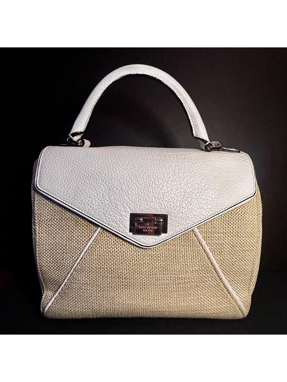 Kate Spade Laurel Wesley Leather and Wicker Satchel
